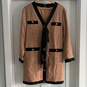 Chic Tan and Black Women's Dress -143